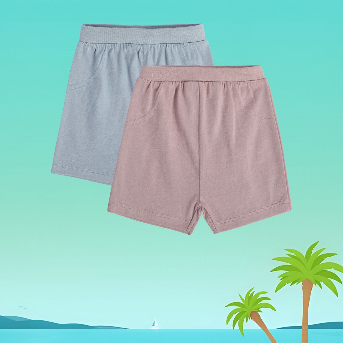 Boys Multicolor Pack Of 2 Shorts