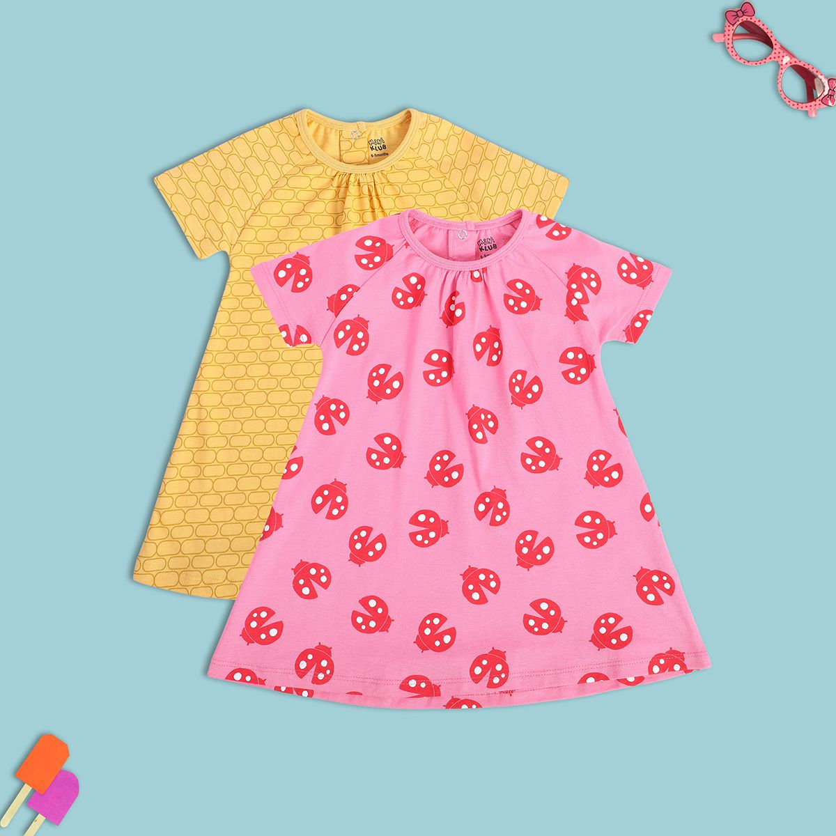 Girls Multicolor Pack Of 2 Dress