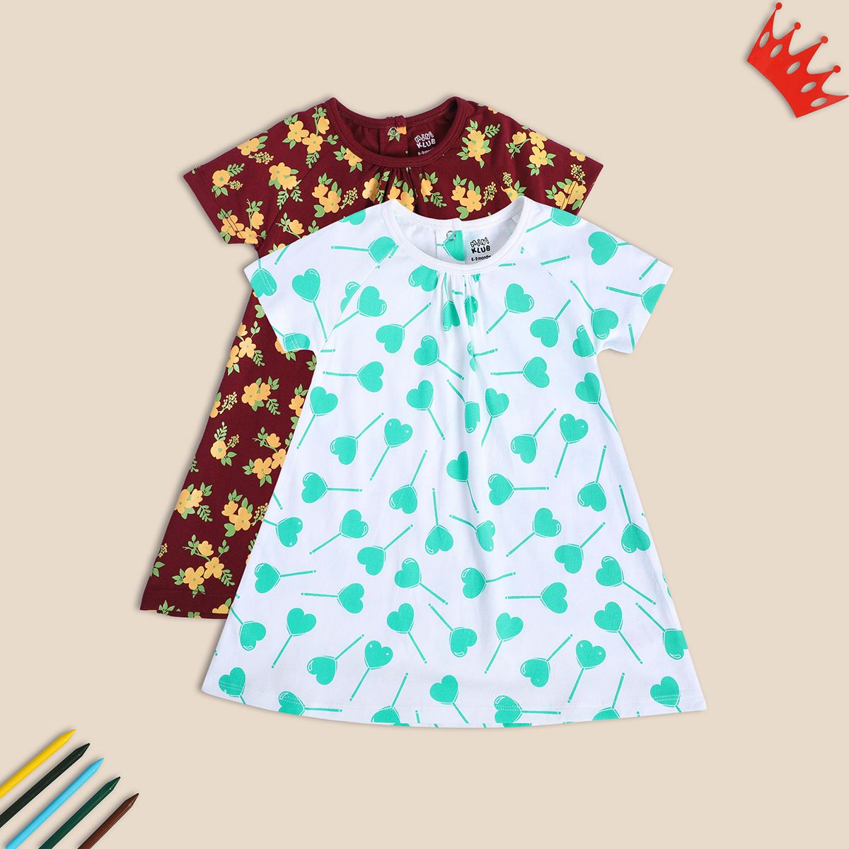Girls Multicolor Pack Of 2 Dress