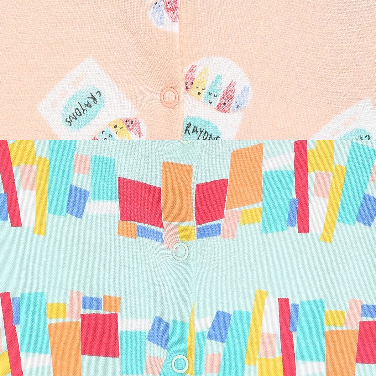 Girls Multicolor Pack Of 2 Sleep Suit