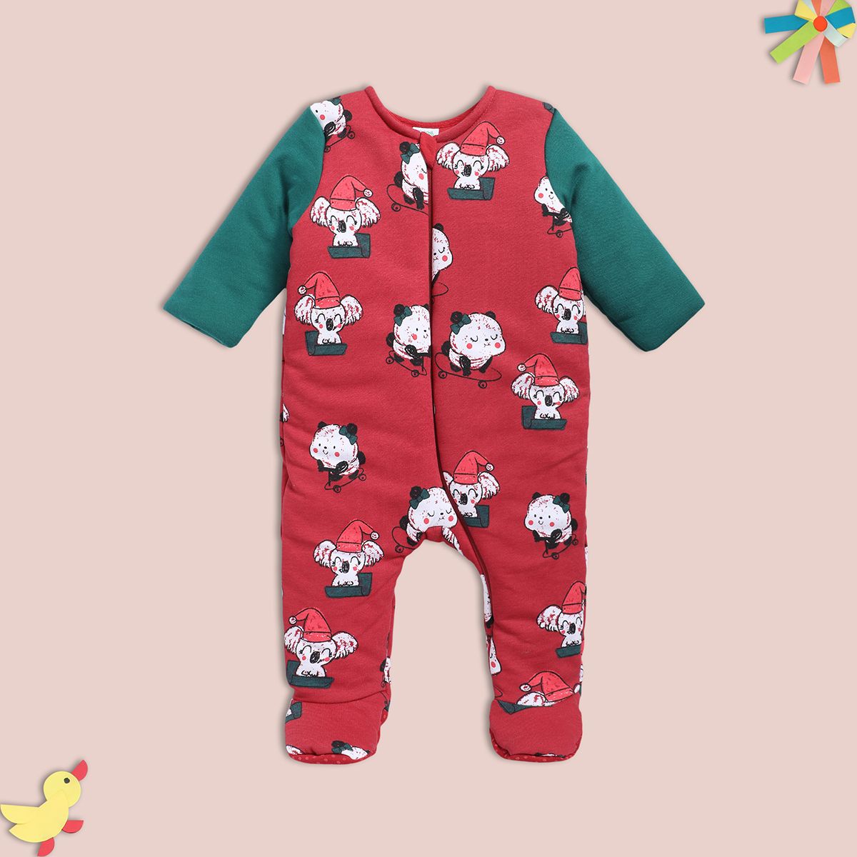 Girls Red Pack Of 1 Sleep Suit