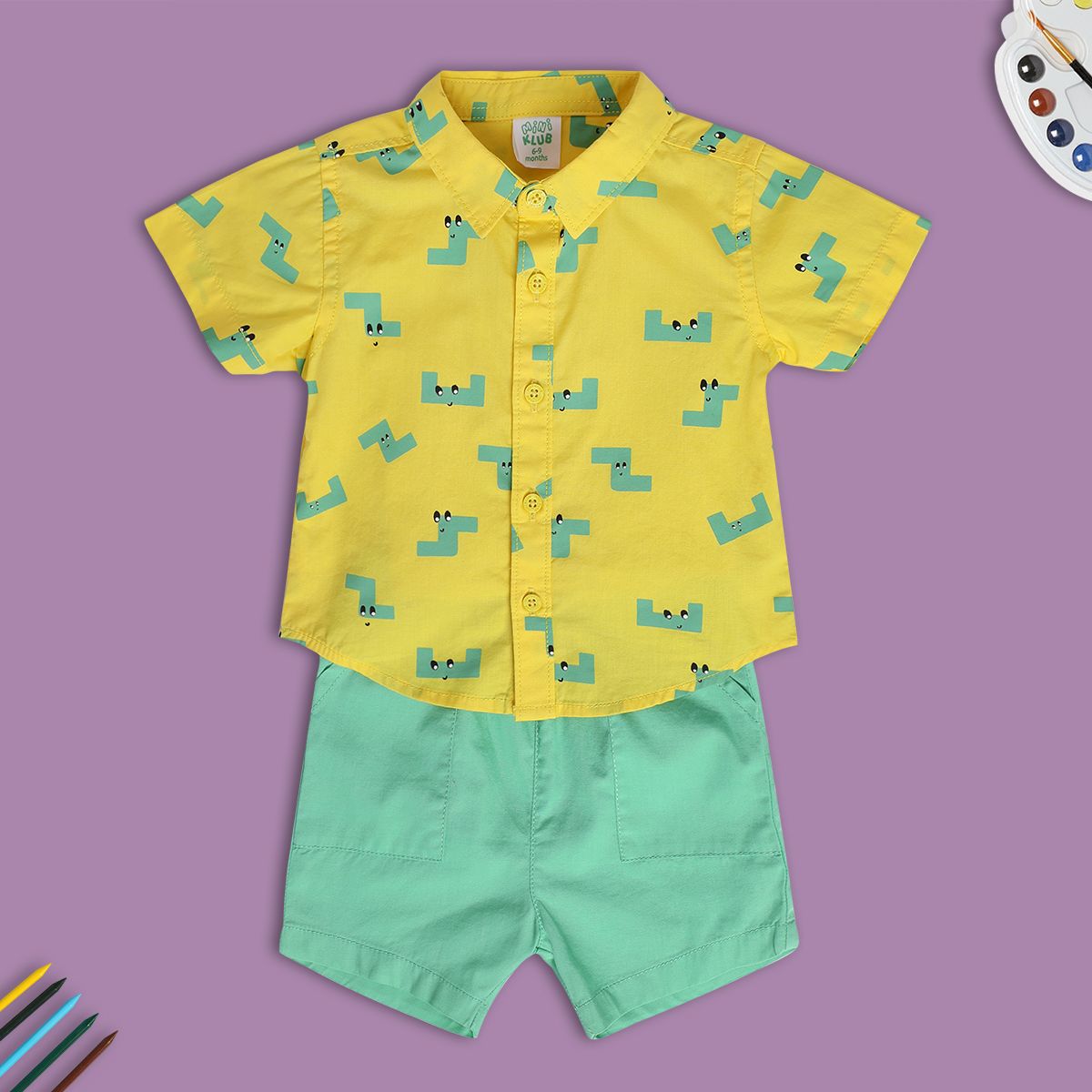 Boys Yellow Pack Of 2 Top And Bottom