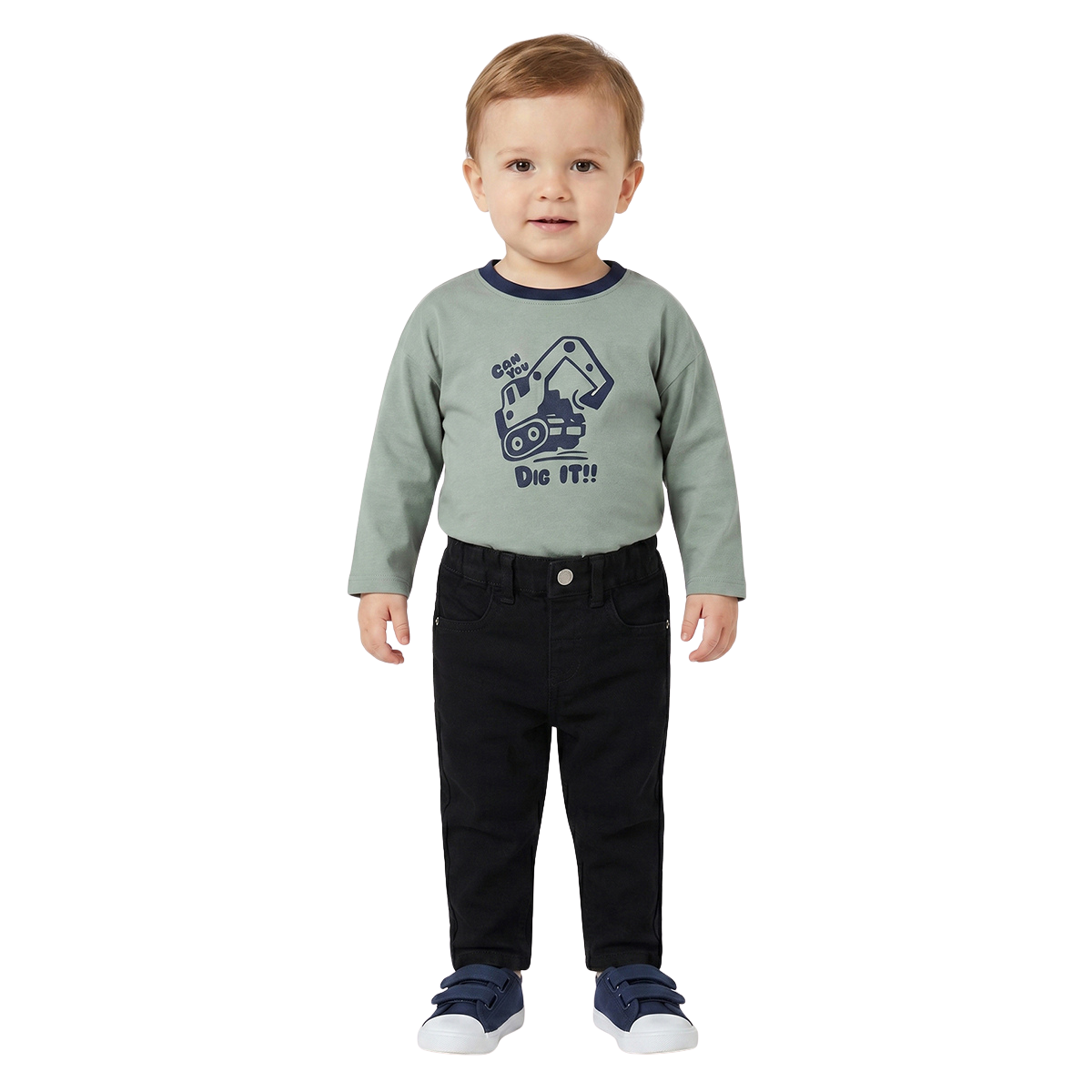 Baby Boys Black Denim Pant Regular Fit Casual Wear