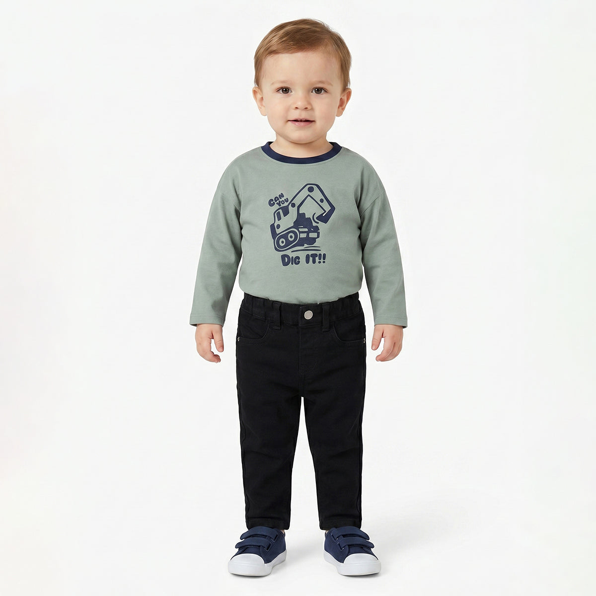 Baby Boys Black Denim Pant Regular Fit Casual Wear
