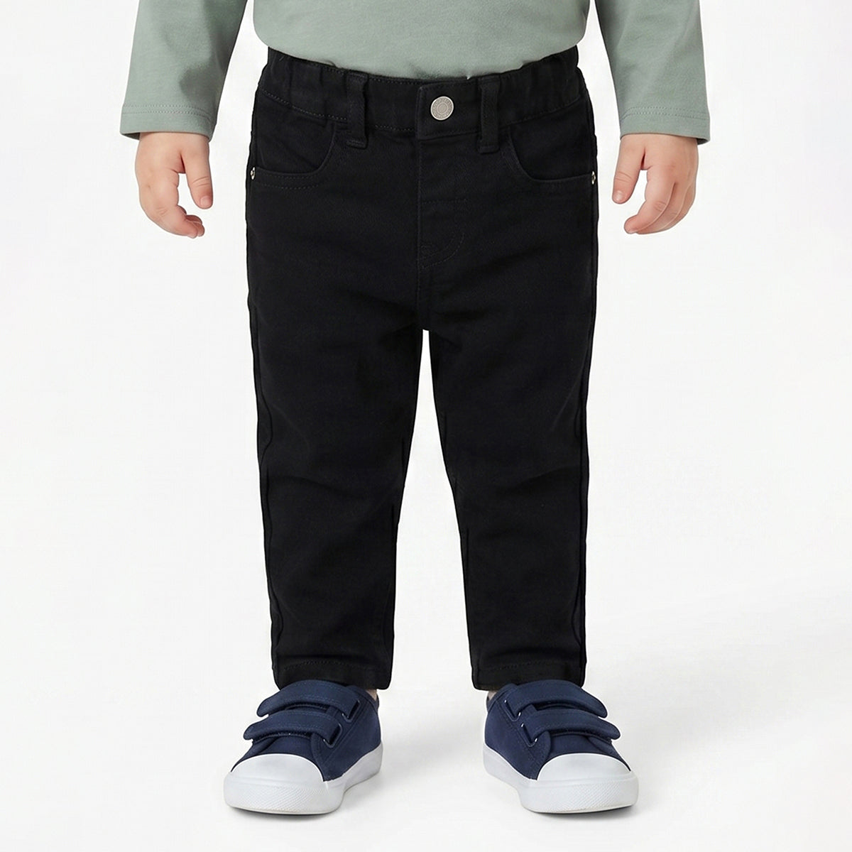 Baby Boys Black Denim Pant Regular Fit Casual Wear