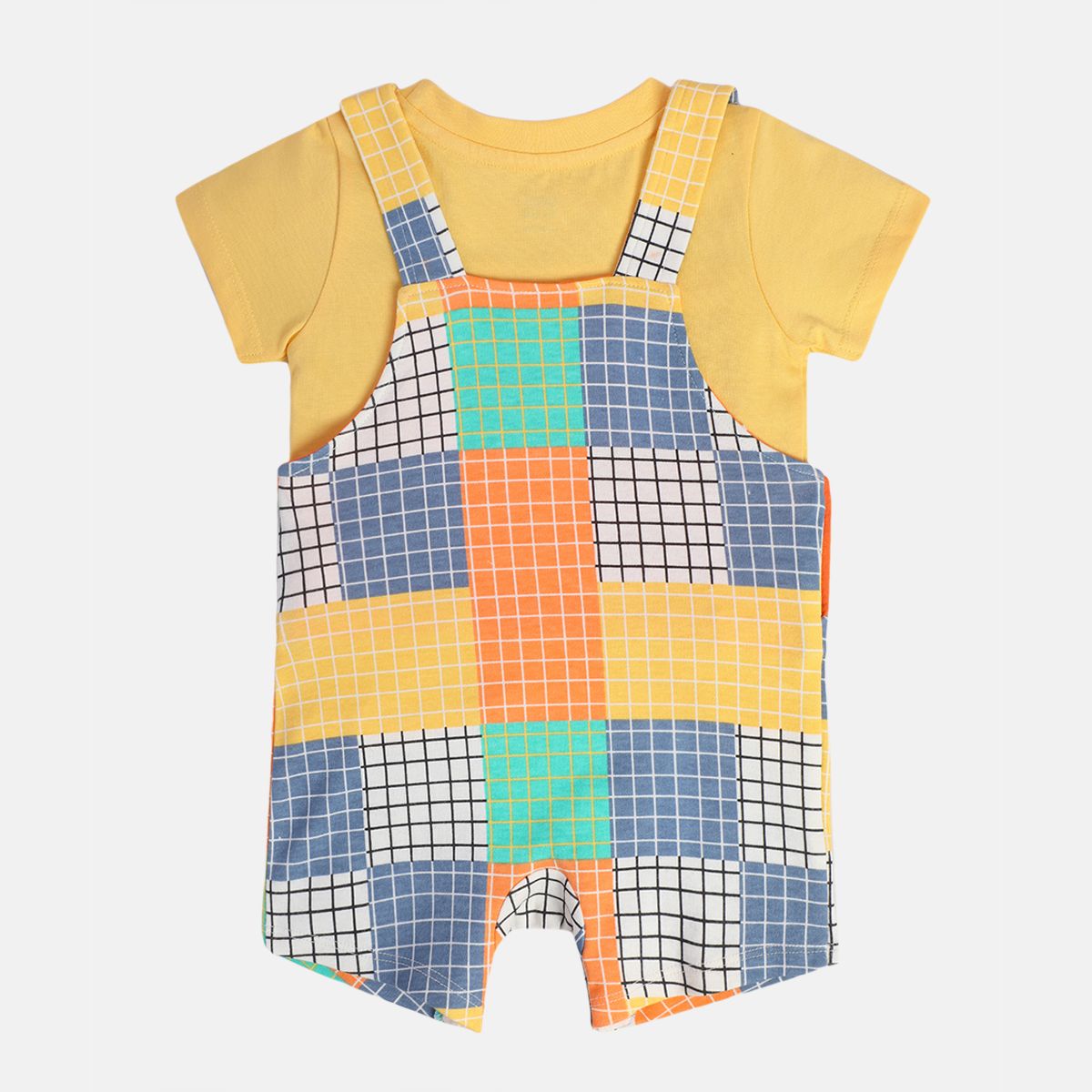 Boys Orange Short Sleeve Dungaree Set
