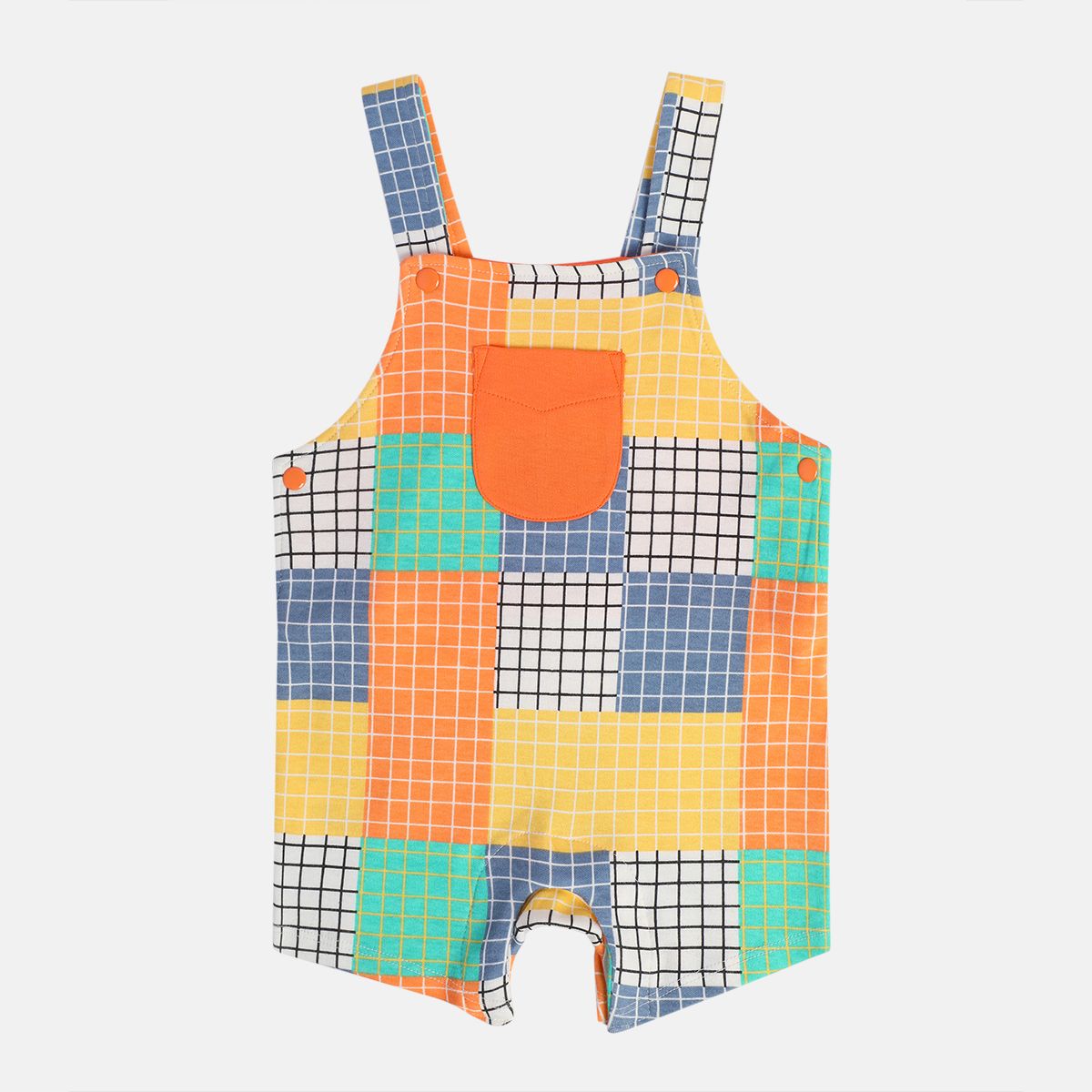 Boys Orange Short Sleeve Dungaree Set
