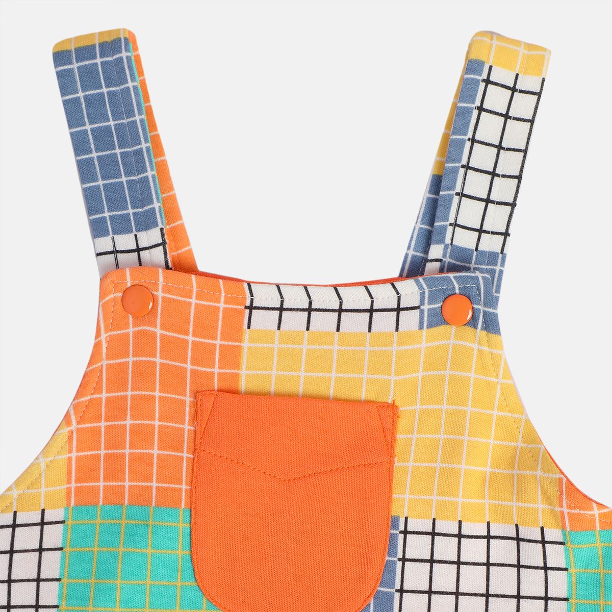 Boys Orange Short Sleeve Dungaree Set