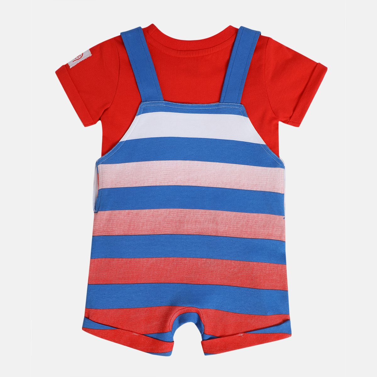 Boys Red Pack Of 2 Dungaree Set