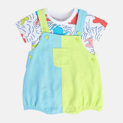Boys Multicolor Pack Of 2 Dungaree Set