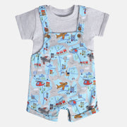 Boys Blue Dungaree Set