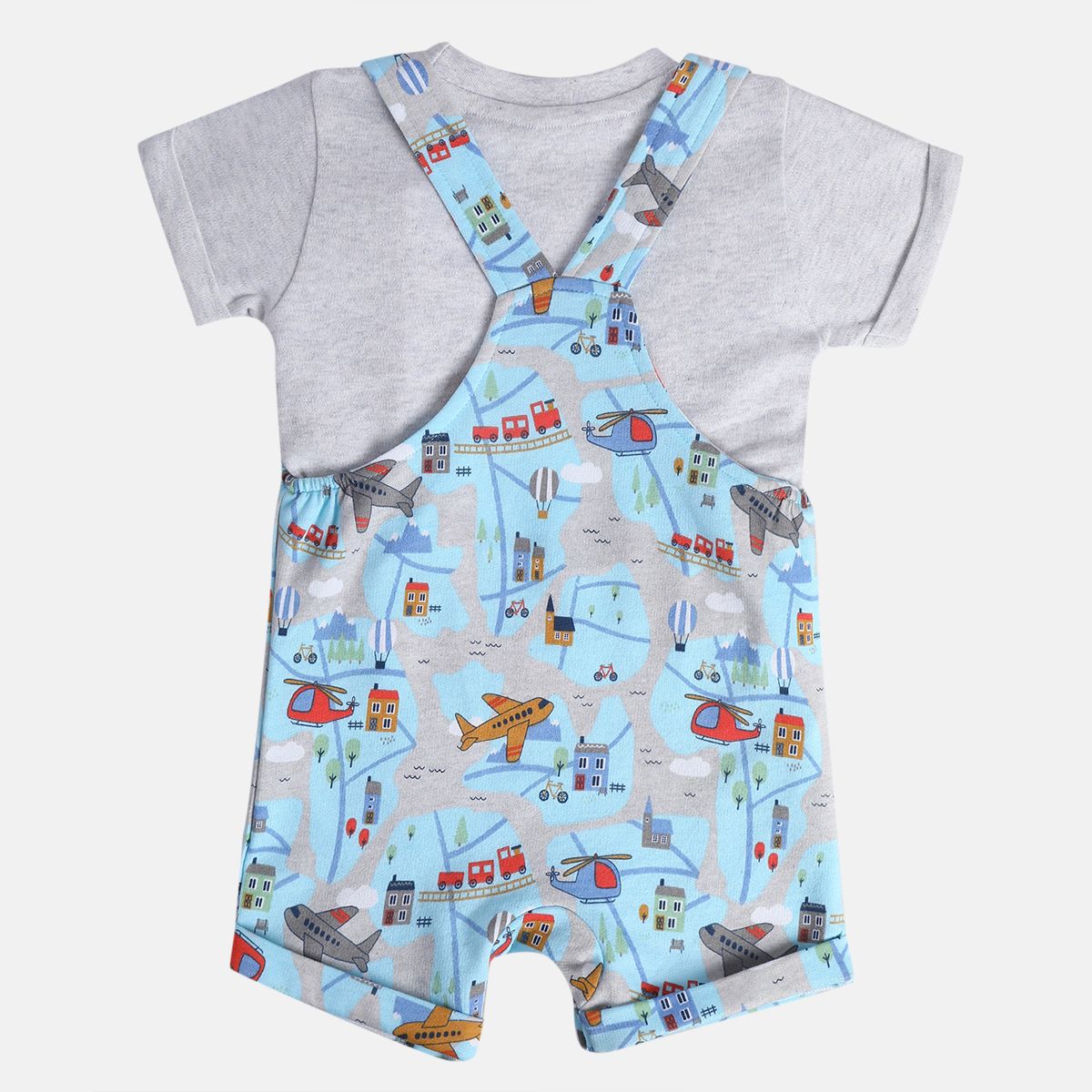 Boys Blue Dungaree Set