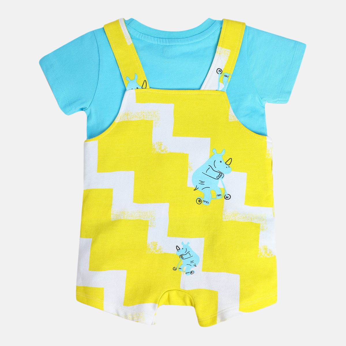 Boys Yellow Short Sleeve Dungaree Set