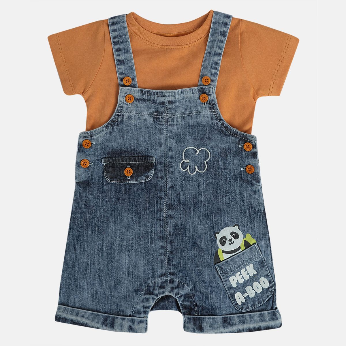 Boys Blue Short Sleeve Dungaree Set