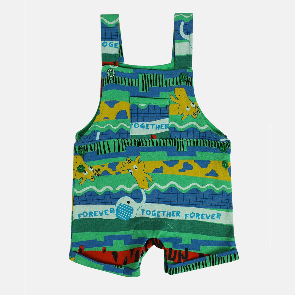 Boys Green Dungaree Set