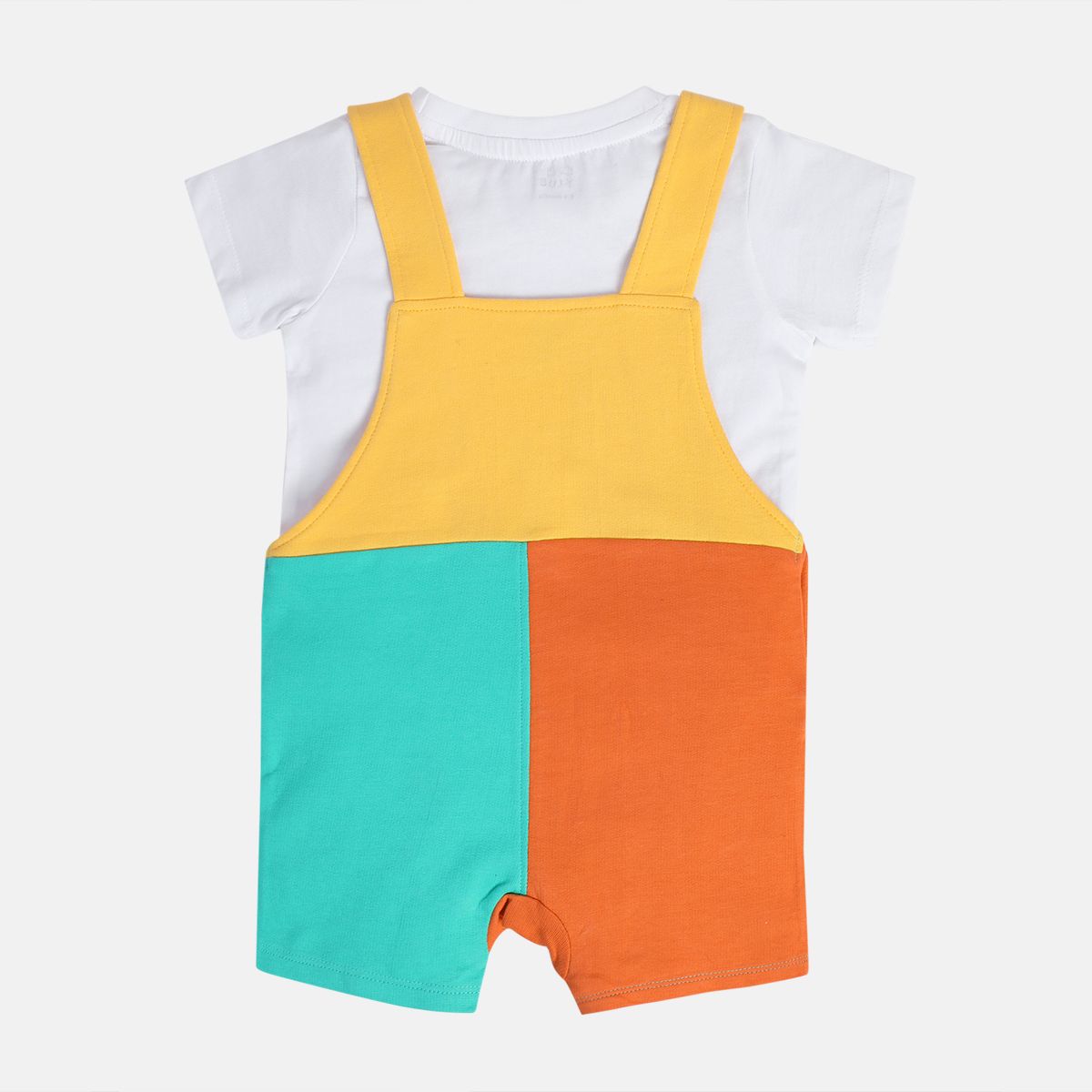 Boys Multi Round Neck Short Sleeve Dungaree Set