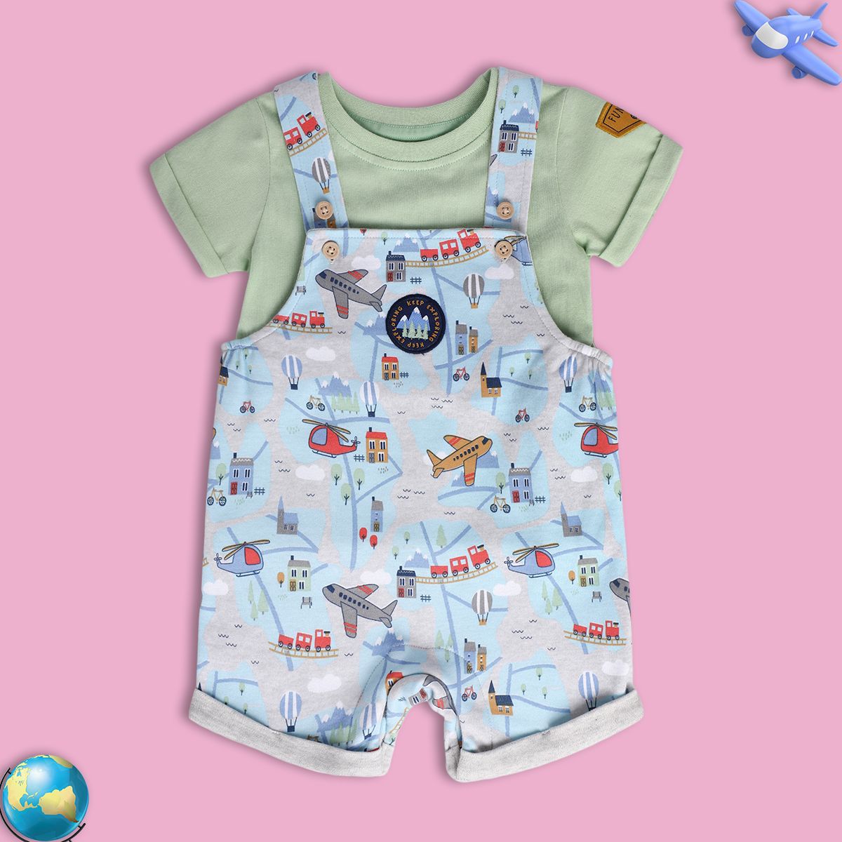 Boys Multi Dungaree Set