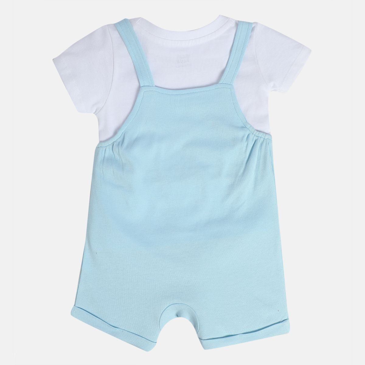 Boys White/Blue Dungaree Set