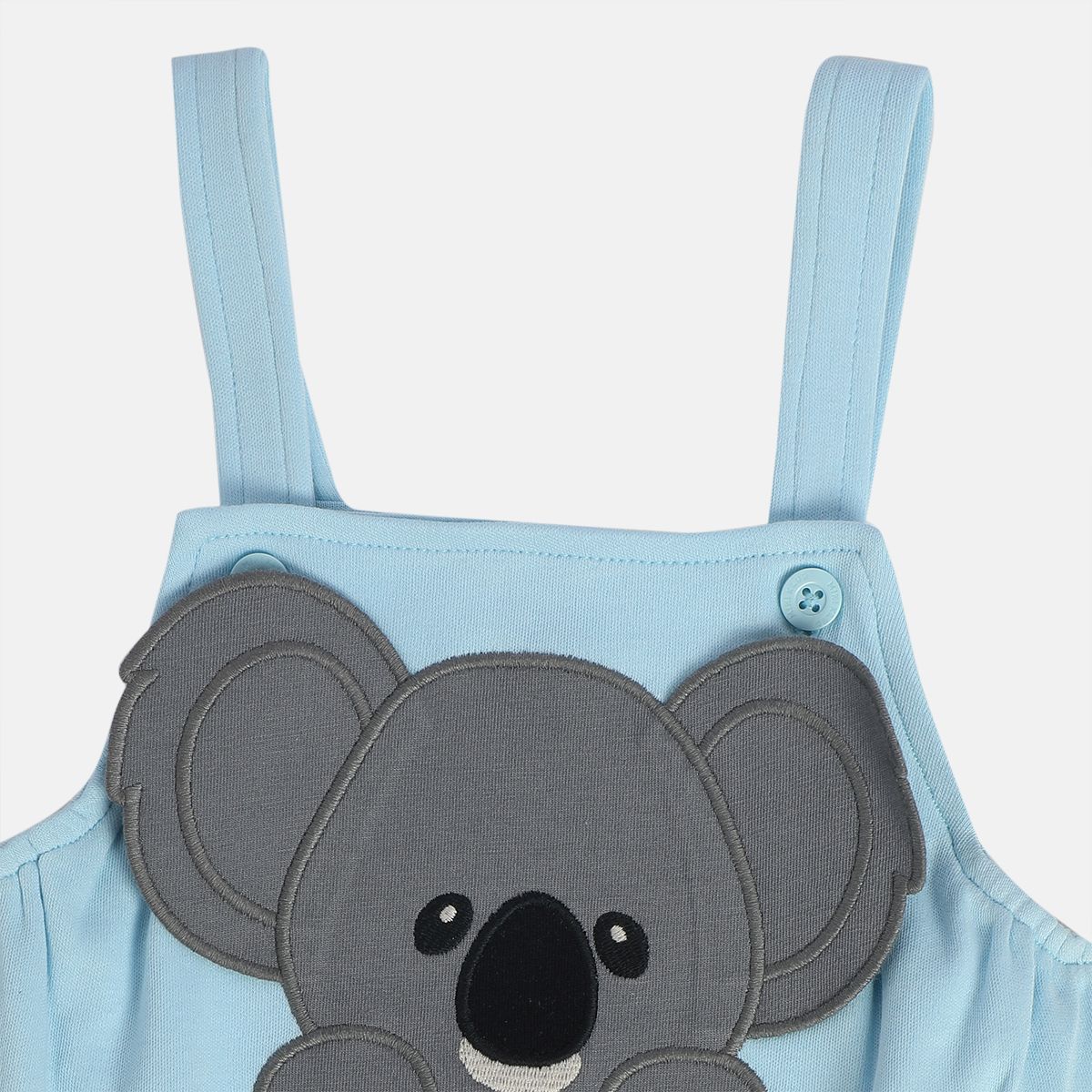 Boys White/Blue Dungaree Set