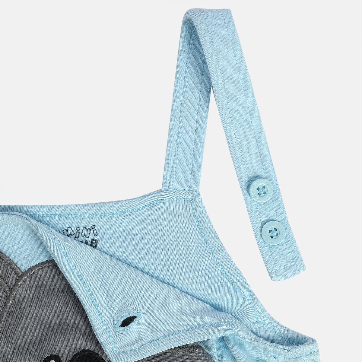 Boys White/Blue Dungaree Set