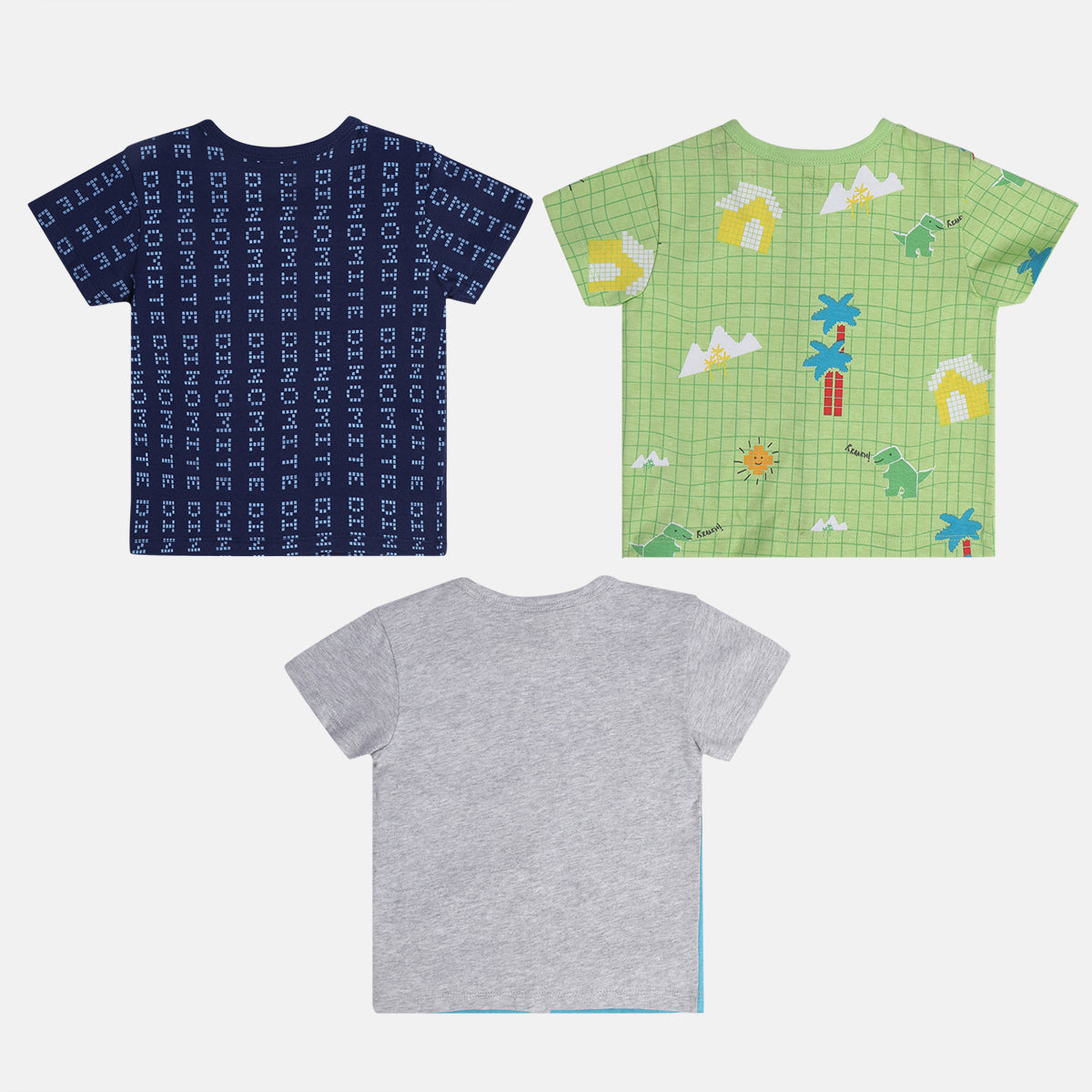 Baby Boys Cotton Front Open Vest Pack of 3, Navy Blue, Green and Grey