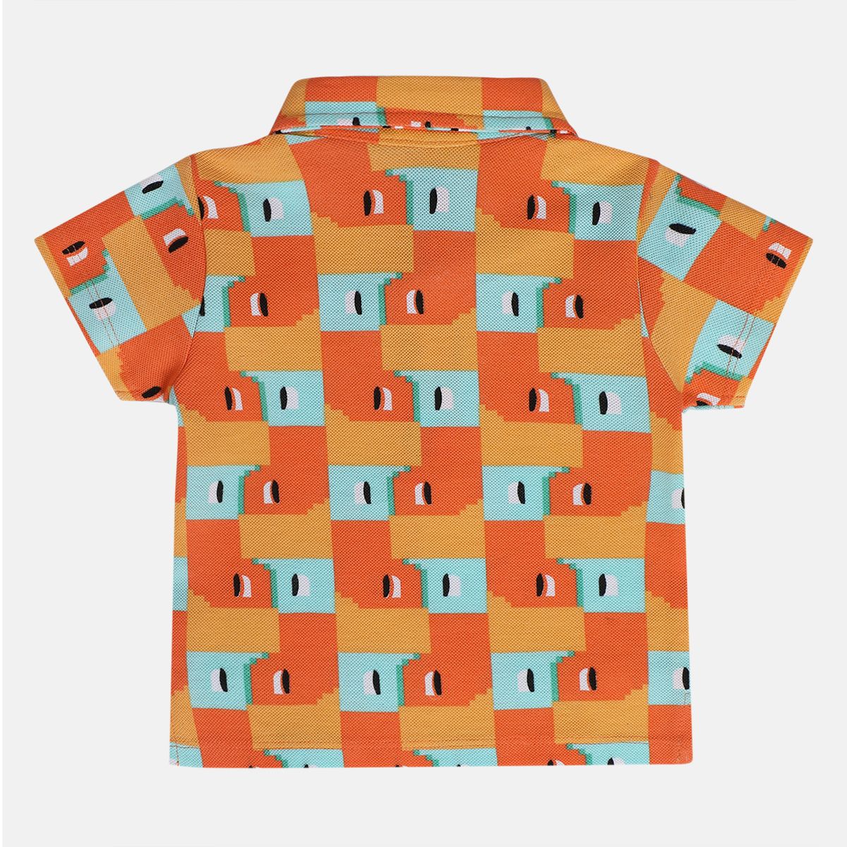 Boys Orange Collar Short Sleeve Polo