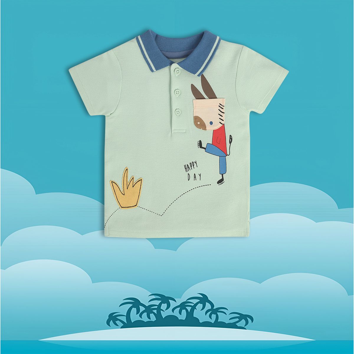 Boys Green Collar Polo