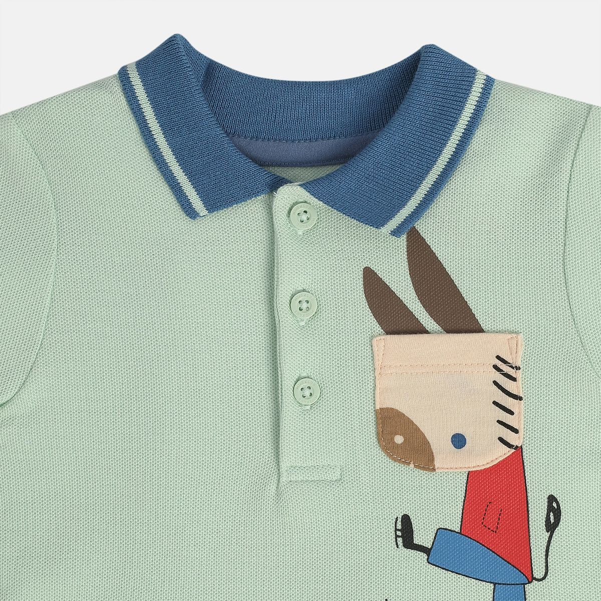 Boys Green Collar Polo