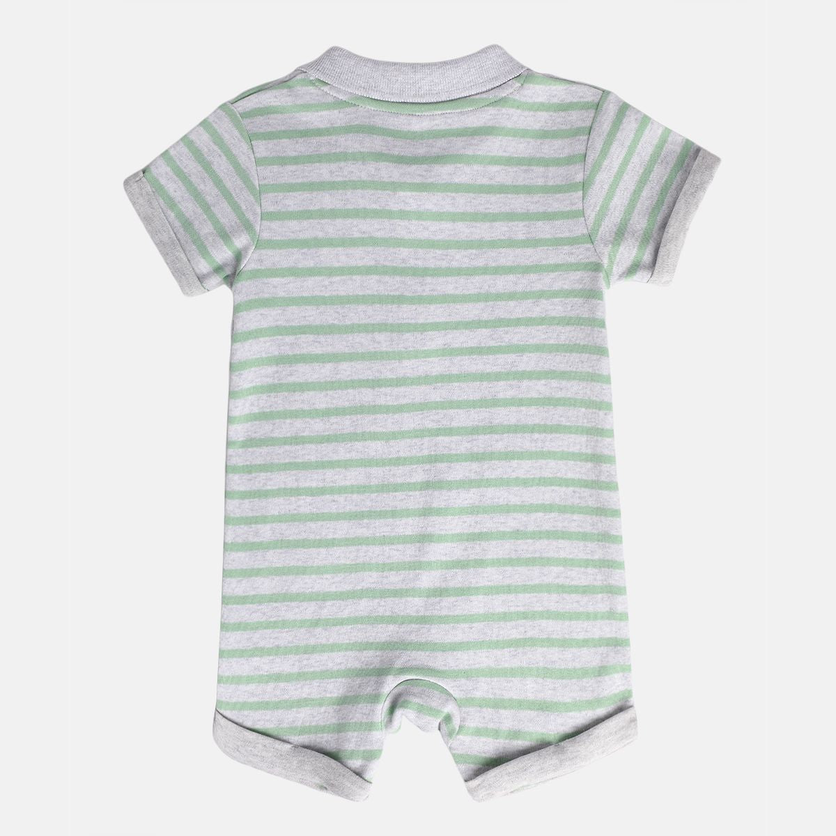 Boys Green Collar Romper