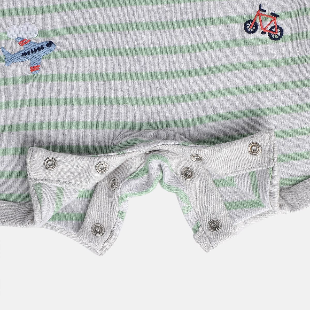Boys Green Collar Romper