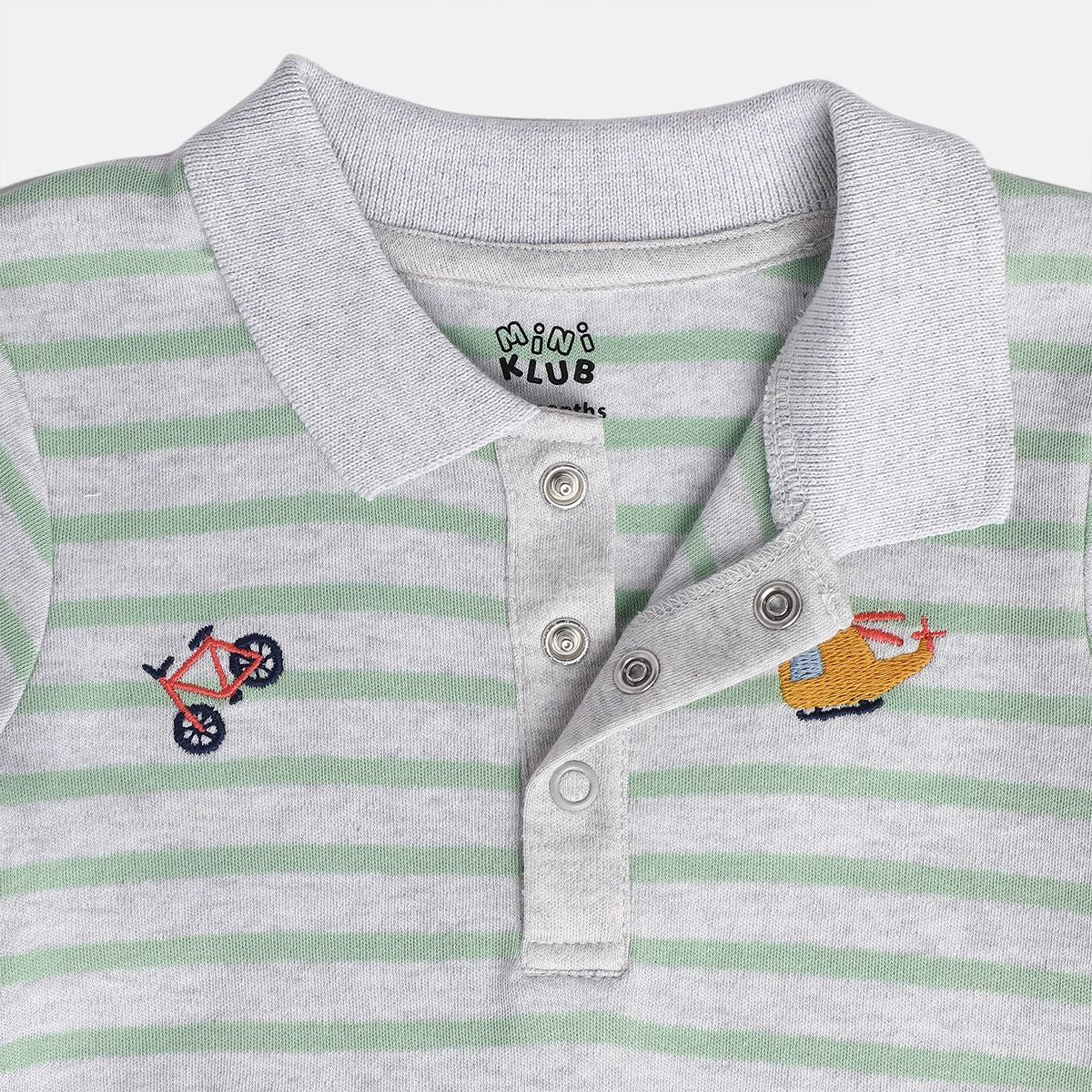 Boys Green Collar Romper