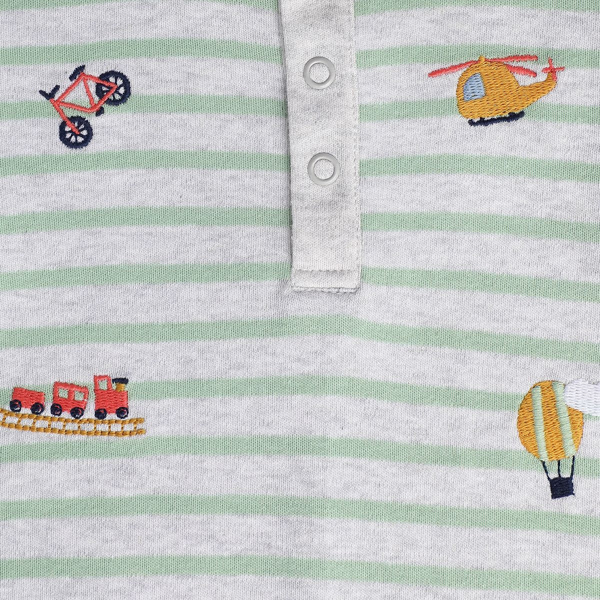 Boys Green Collar Romper