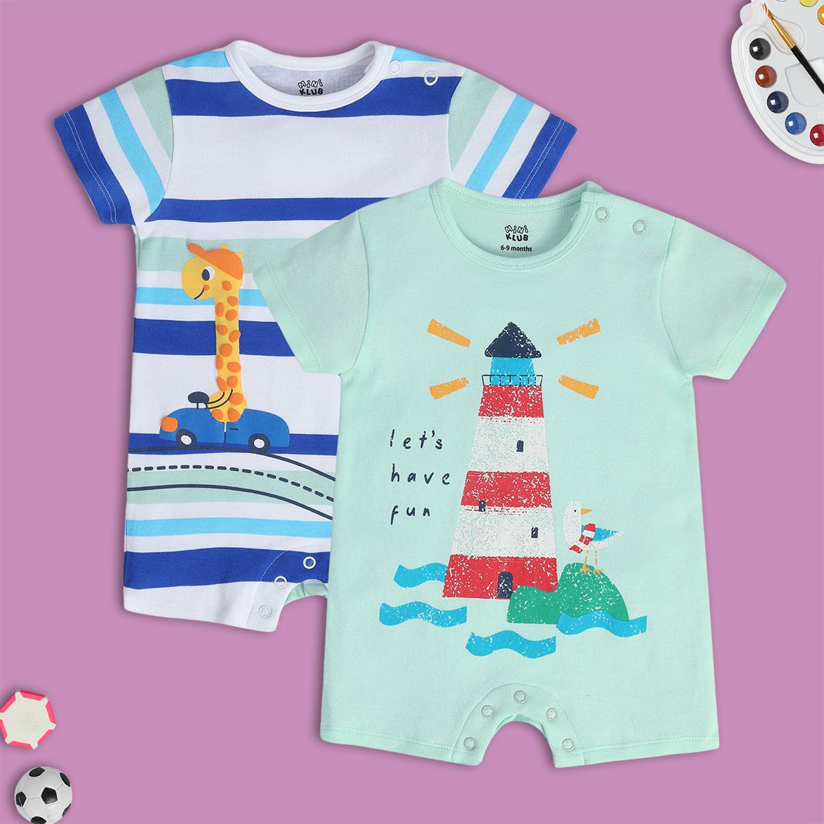 Boys Blue/Green Romper