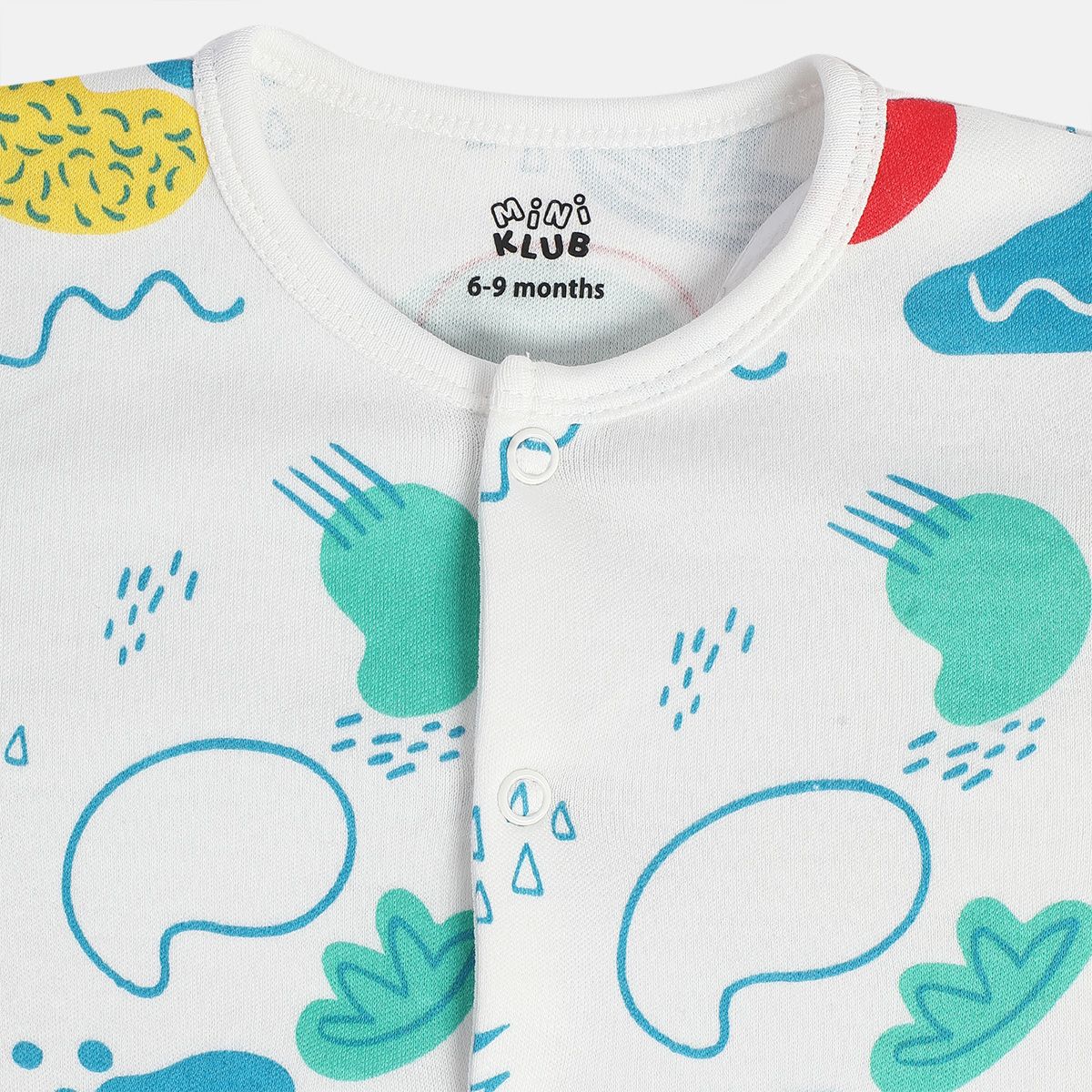 Boys White/Blue Front Open Romper