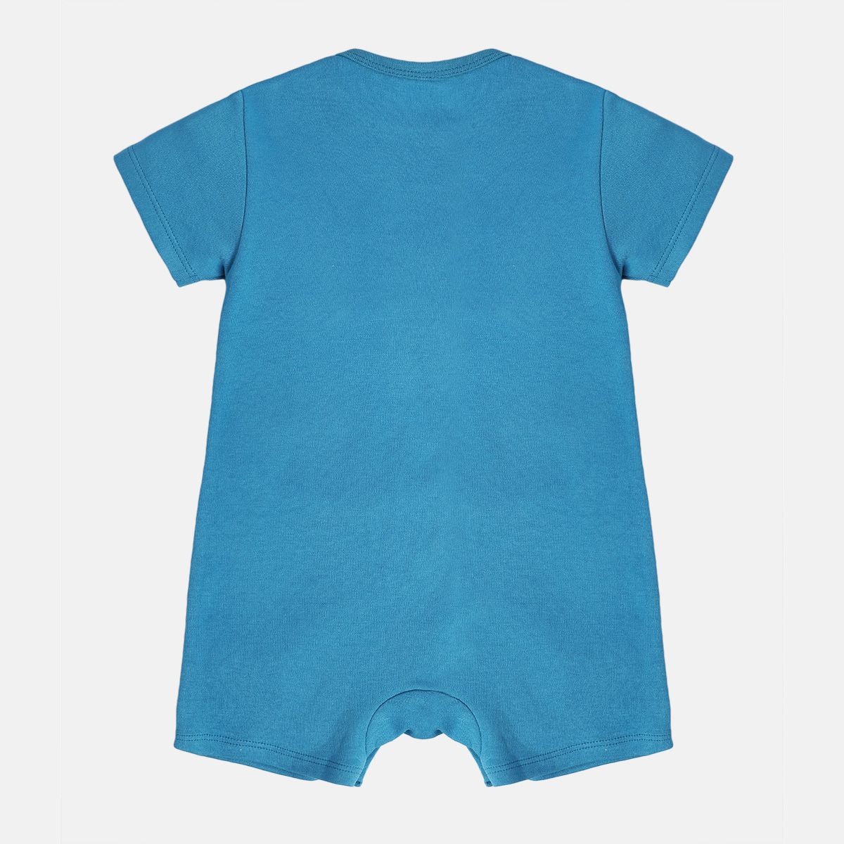 Boys White/Blue Front Open Romper