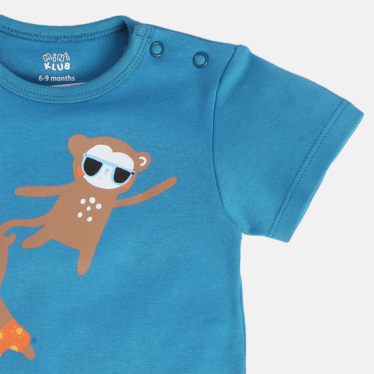 Boys White/Blue Front Open Romper