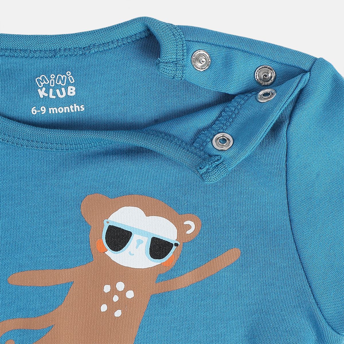 Boys White/Blue Front Open Romper