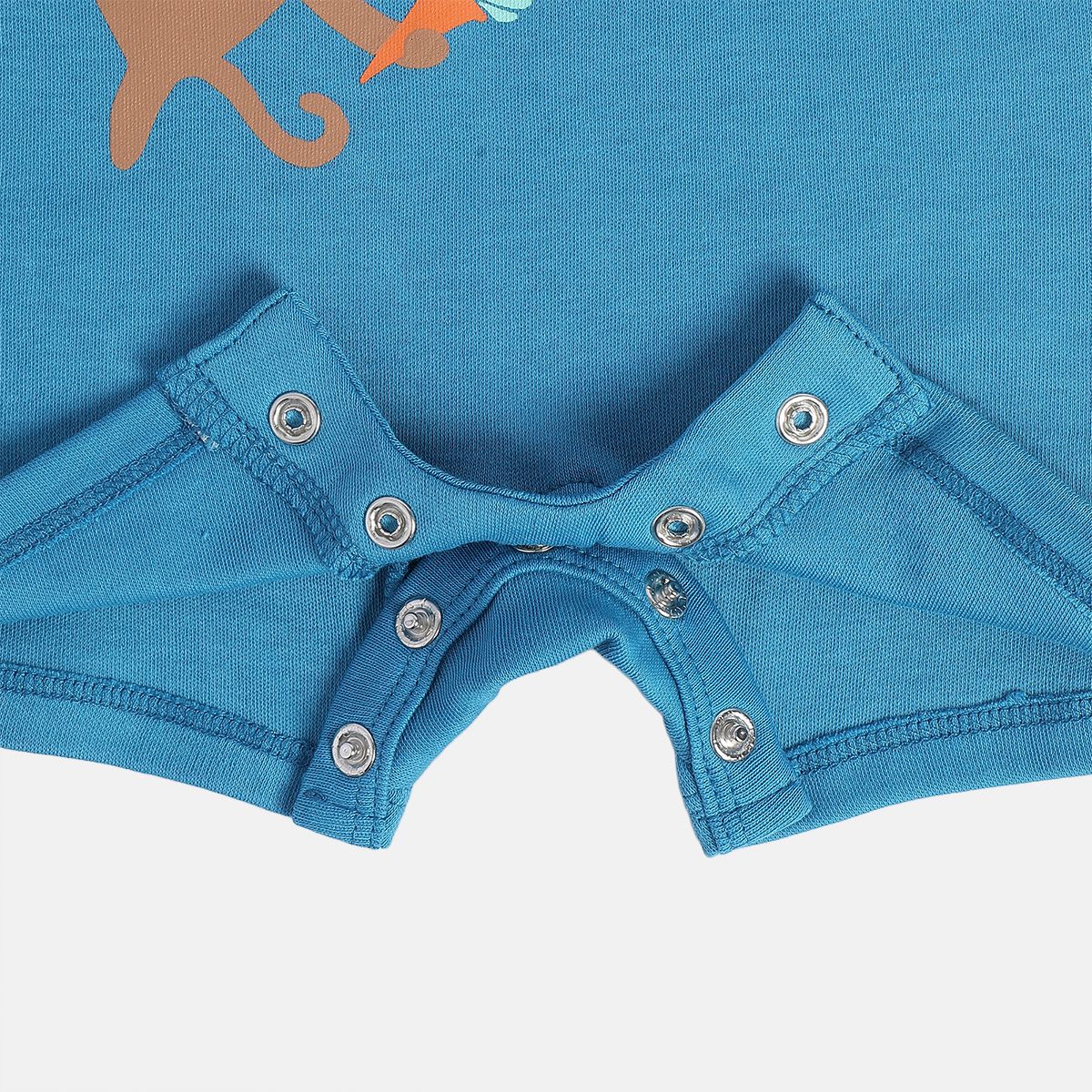 Boys White/Blue Front Open Romper