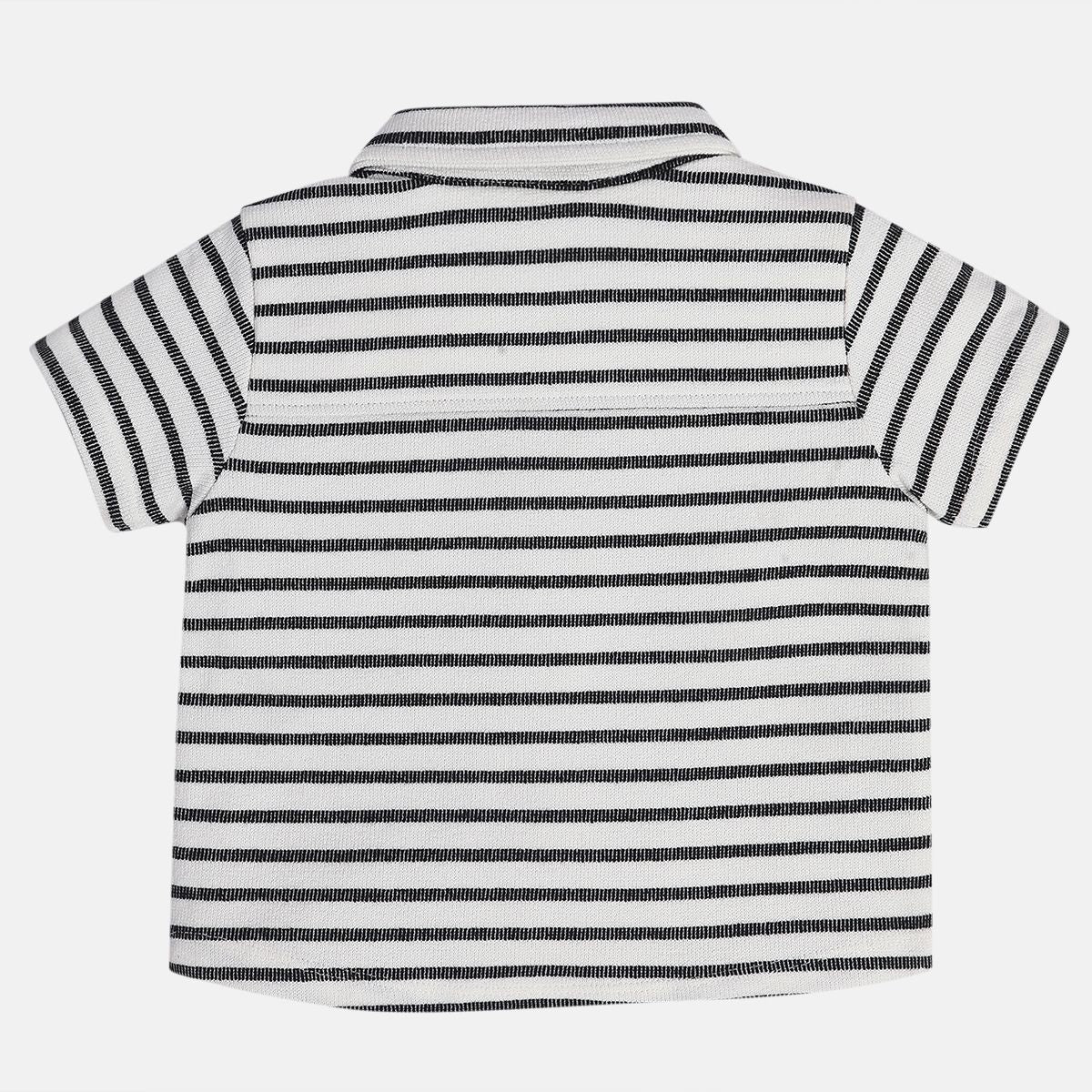 Boys Black/White Collar T-Shirt