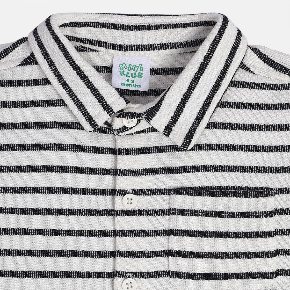 Boys Black/White Collar T-Shirt