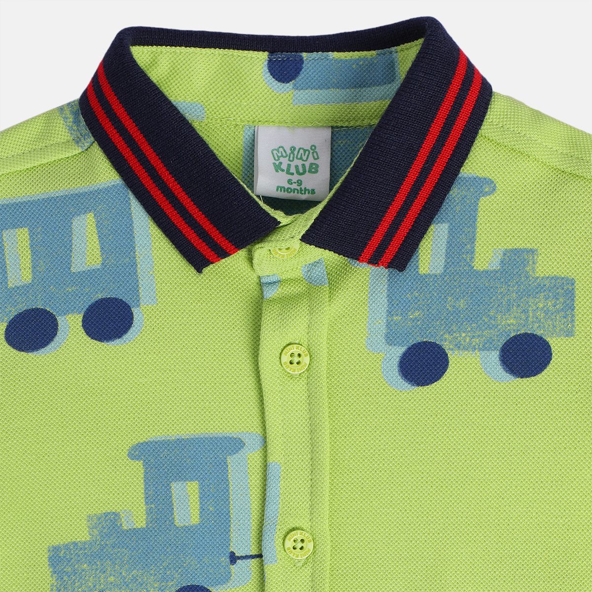 Boys Green Collar Short Sleeve Shirt