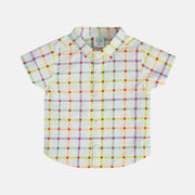 Boys White Collar Short Sleeve Shirt