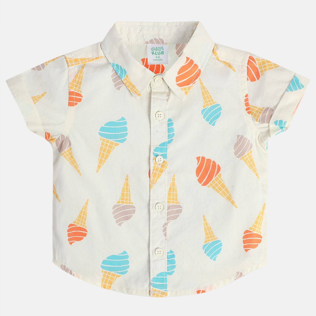 Boys White Collar Short Sleeve Shirt