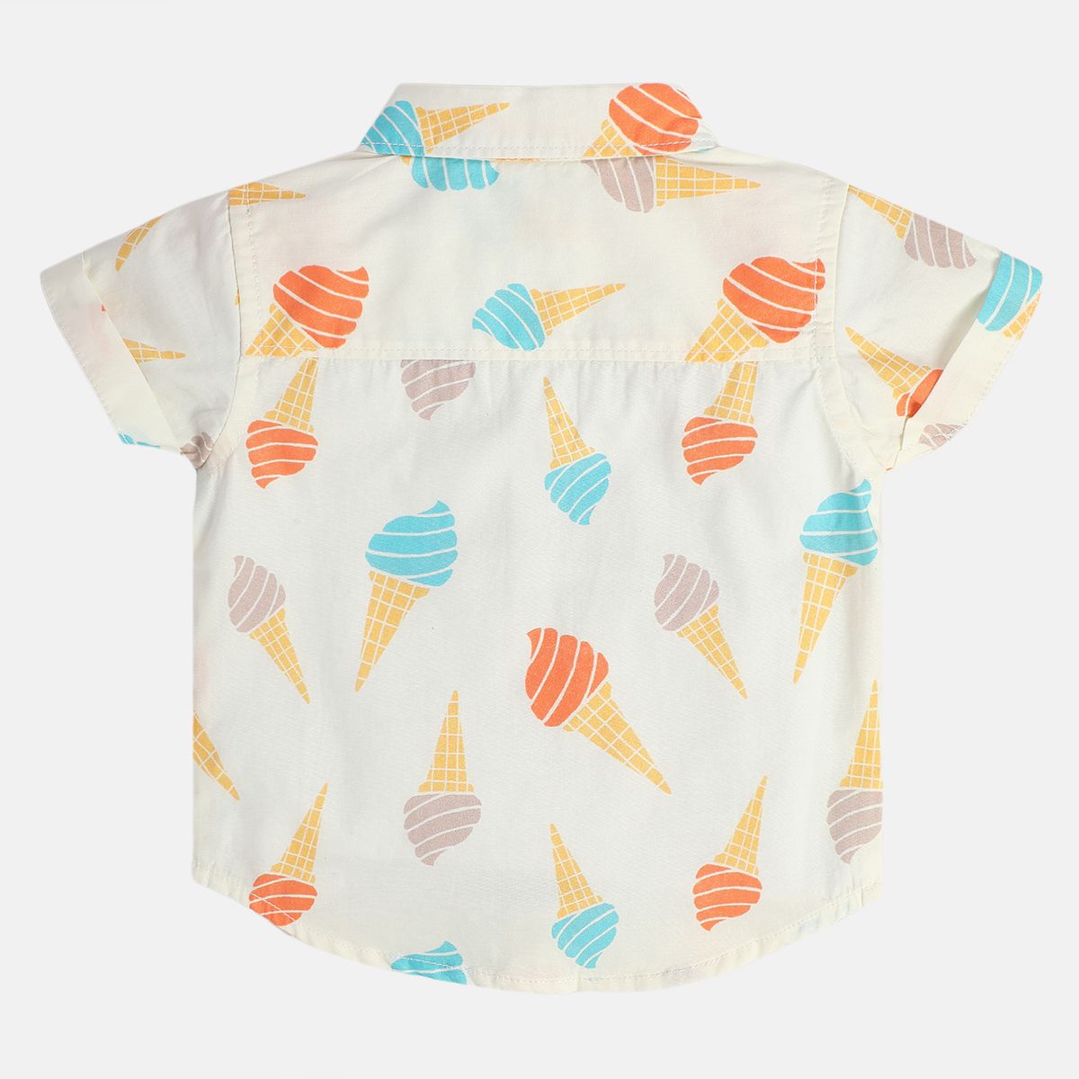 Boys White Collar Short Sleeve Shirt