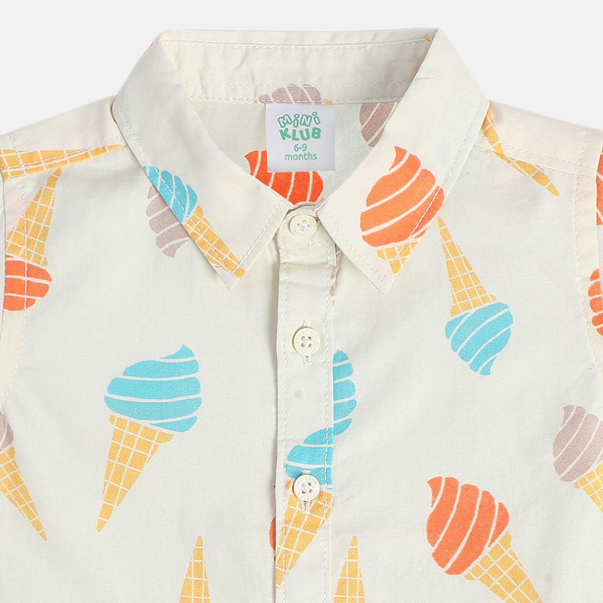 Boys White Collar Short Sleeve Shirt