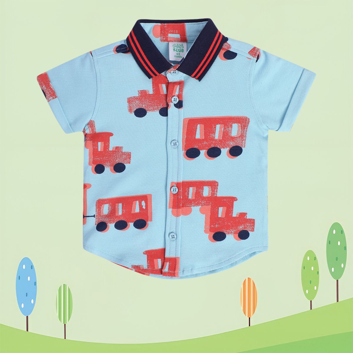 Boys Blue Collar Shirt