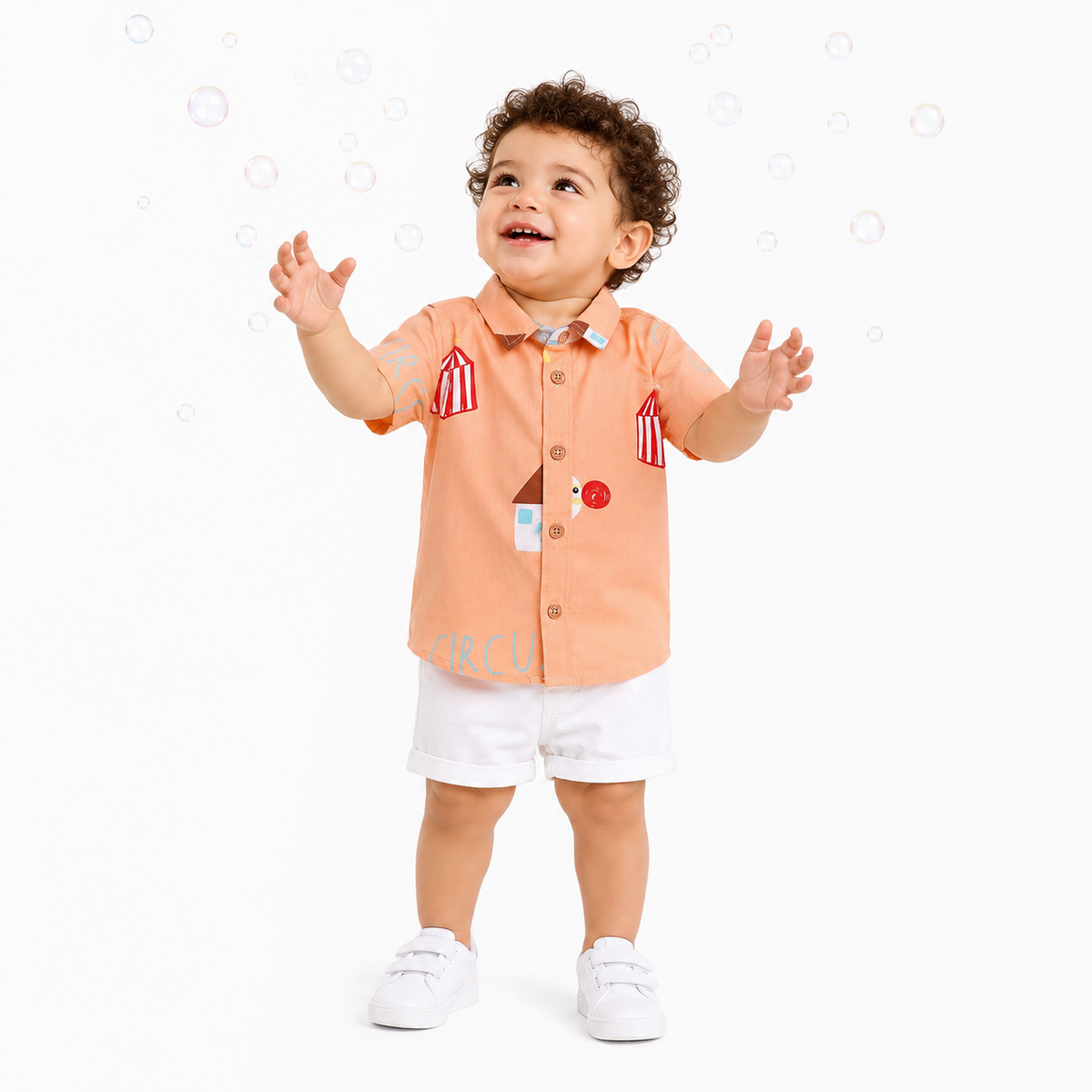Boys Peach Pack Of 1 Shirt