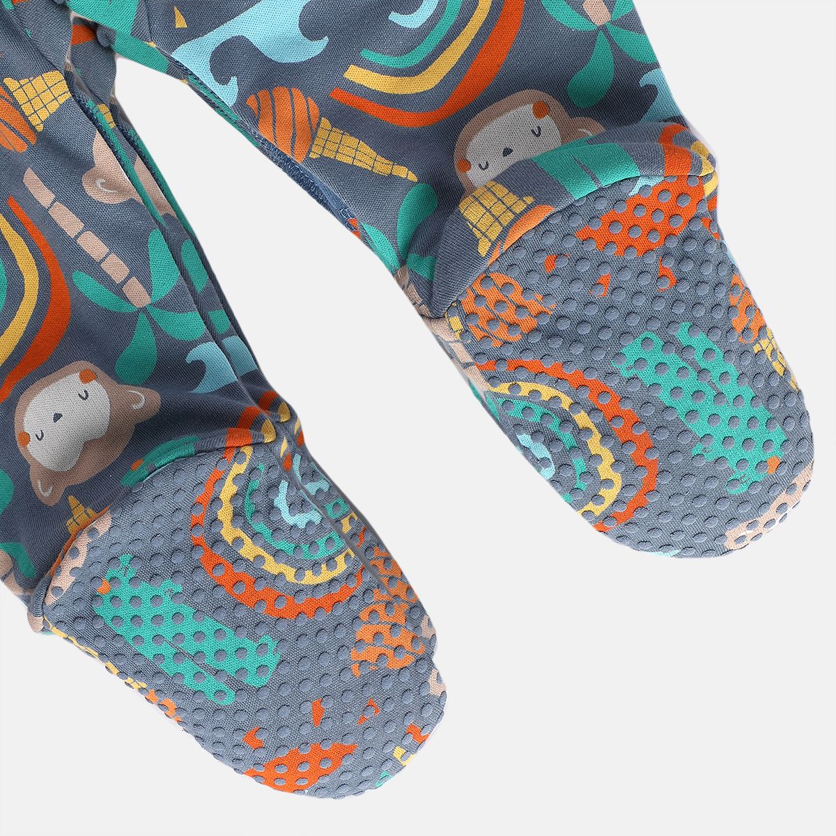 Boys White/Blue Front Open Sleep Suit