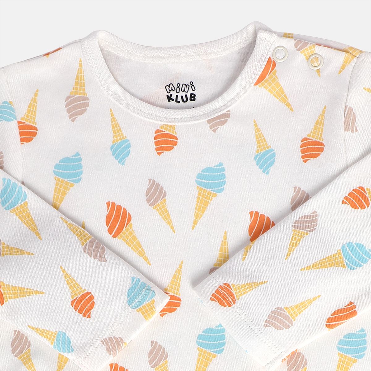 Boys White/Blue Front Open Sleep Suit