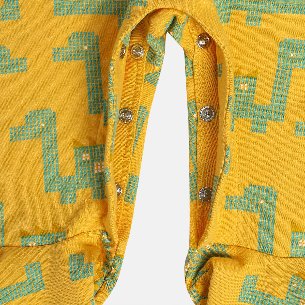 Boys White/Yellow Front Open Sleep Suit